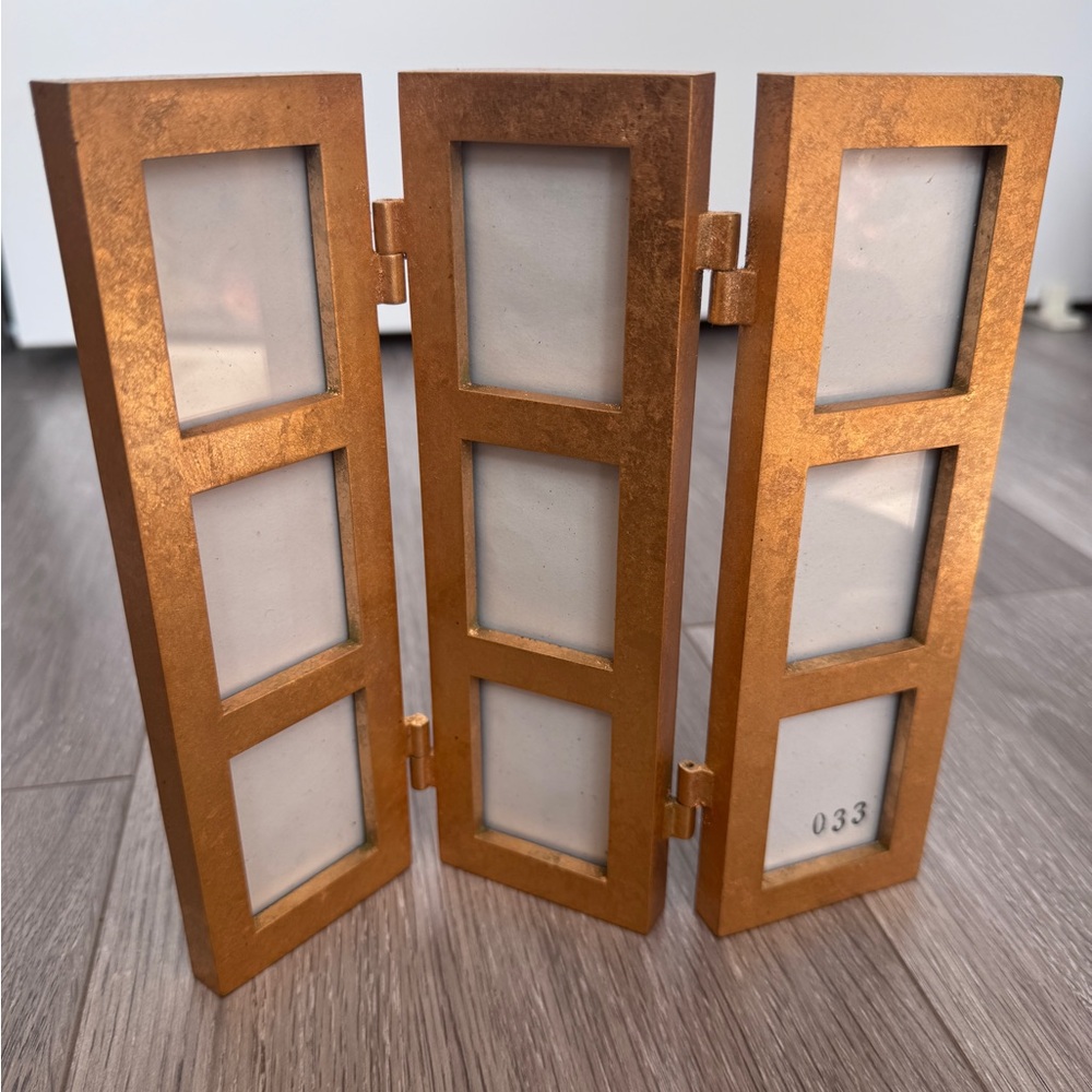 Elegant Copper Triple Panel Photo Frame